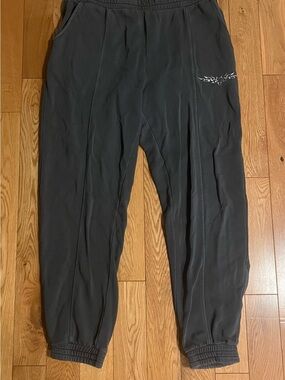 Men's Black Joggers with Subtle Embroidered Accent